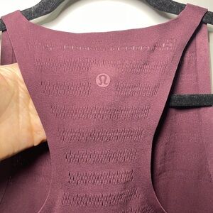 Lululemon Women’s Maroon Burgundy Laser Cut Strechy tank top in US 8